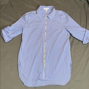 Blue and white striped Calvin Klein long shirt